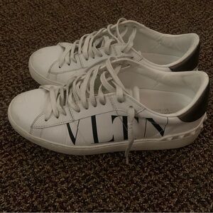 Valentino White and Black Logo Sneakers